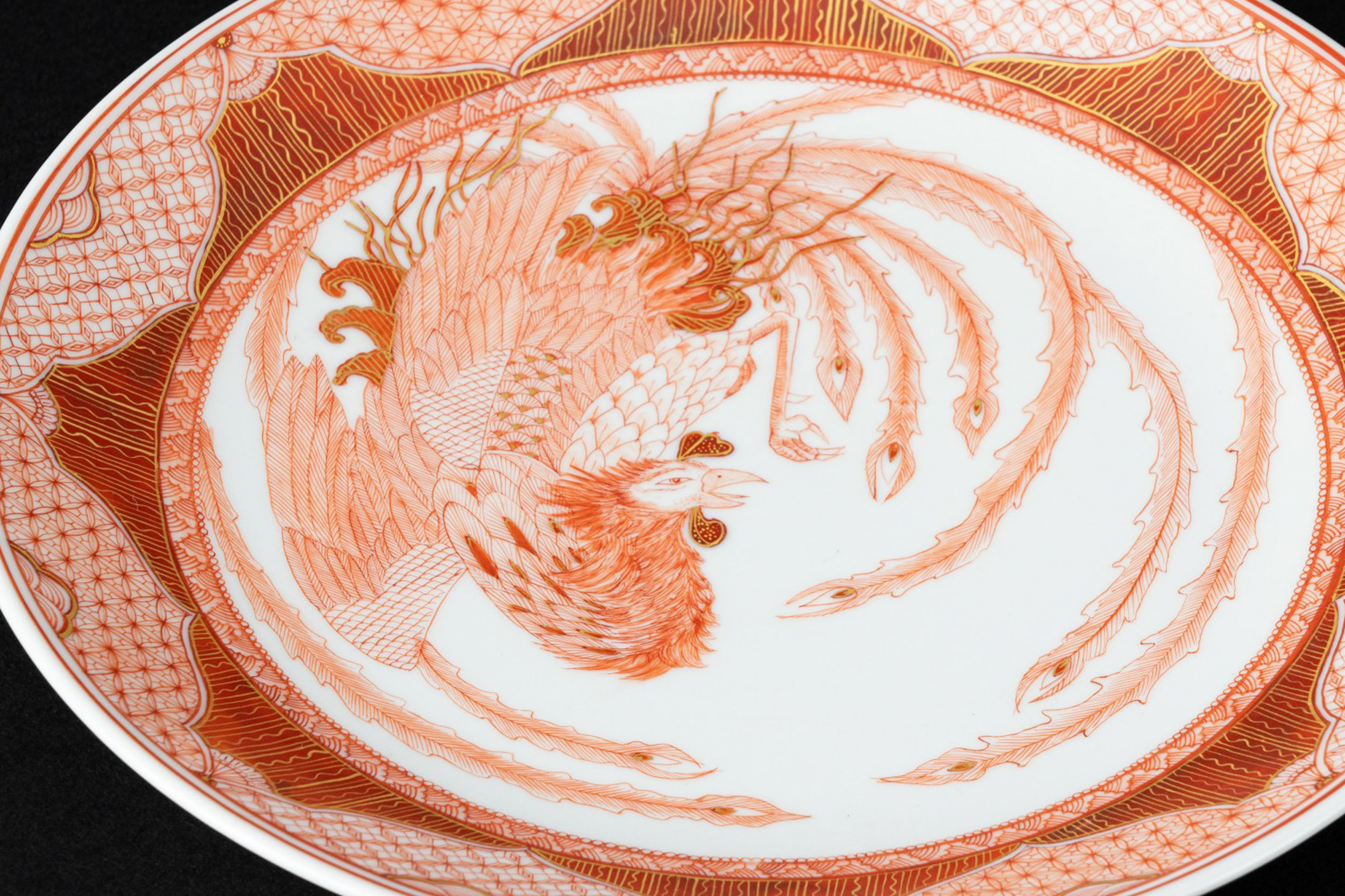 赤絵細描風アート「東京赤富士図」イラスト原画赤富士